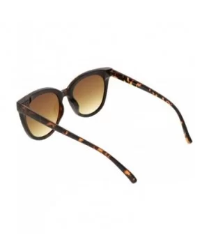 Oversize Neutral Color Flat Lens Cat Eye Sunglasses 60mm - Tortoise / Amber - CG188HE0HXI $8.49 Round