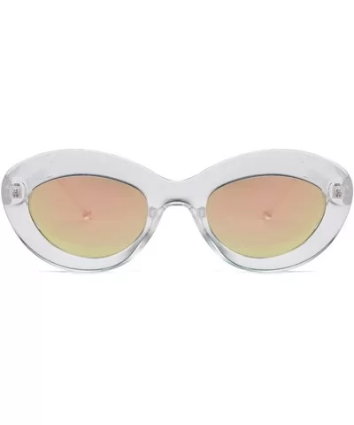 Sunglasses Oval Sunglasses Men and women Fashion Retro Sunglasses - Powder White - CU18LLC6SCT $4.66 Sport