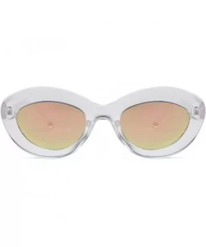 Sunglasses Oval Sunglasses Men and women Fashion Retro Sunglasses - Powder White - CU18LLC6SCT $4.66 Sport