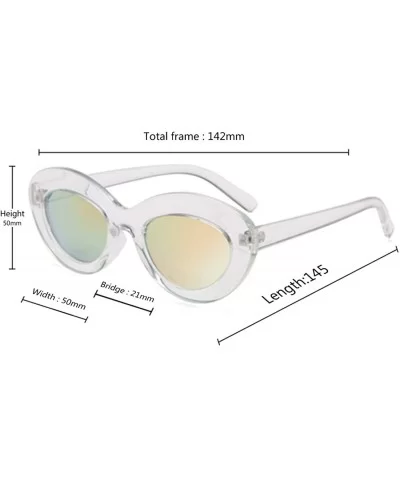 Sunglasses Oval Sunglasses Men and women Fashion Retro Sunglasses - Powder White - CU18LLC6SCT $4.66 Sport