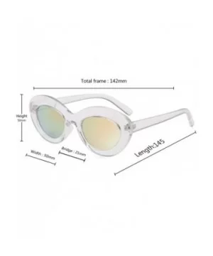 Sunglasses Oval Sunglasses Men and women Fashion Retro Sunglasses - Powder White - CU18LLC6SCT $4.66 Sport