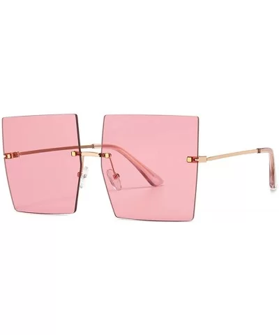 Rimless Sunglasses Vintage Glasses Gradient - Pink - C1198KDIG7Z $9.01 Rimless