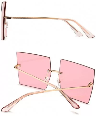 Rimless Sunglasses Vintage Glasses Gradient - Pink - C1198KDIG7Z $9.01 Rimless