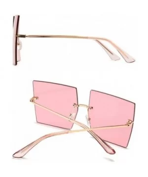 Rimless Sunglasses Vintage Glasses Gradient - Pink - C1198KDIG7Z $9.01 Rimless