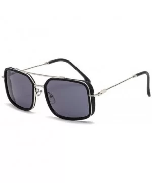 Classic Designer Sunglasses Oversized Vintage - Silver&gray - CI193IMNYG3 $9.02 Square