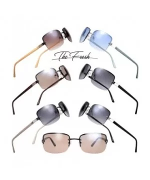 Minimalist Semi-rimless Rectangular Sunglasses for Men Women - Exquisite Packaging - C818Y8K8R4I $8.15 Rectangular