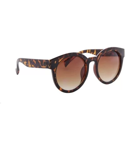 Sunglasses for Women Round Stylish Durable Trendy Flat Tinted Lens - Brown Print Frame/ Brown Lens - C118K2HMUNN $7.20 Oversized