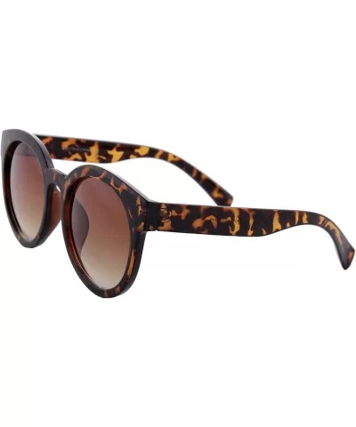 Sunglasses for Women Round Stylish Durable Trendy Flat Tinted Lens - Brown Print Frame/ Brown Lens - C118K2HMUNN $7.20 Oversized