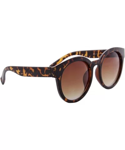 Sunglasses for Women Round Stylish Durable Trendy Flat Tinted Lens - Brown Print Frame/ Brown Lens - C118K2HMUNN $7.20 Oversized