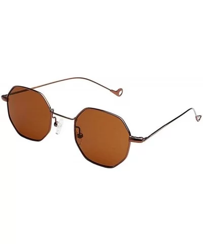 Retro Trend Octagonal Small Square Sunglasses Women'S Tide Metal Sunglasses - C418X6N8ECM $47.56 Rimless