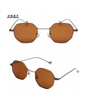 Retro Trend Octagonal Small Square Sunglasses Women'S Tide Metal Sunglasses - C418X6N8ECM $47.56 Rimless