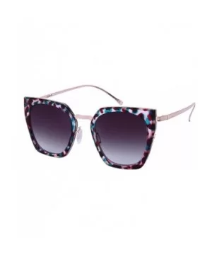 Oversized Cat Eye Optical Frame w/Flat Mirror Lens 32203-O-FLKGM - Red Blue Demi Rose Gold - C712NVHB6A8 $7.19 Oversized