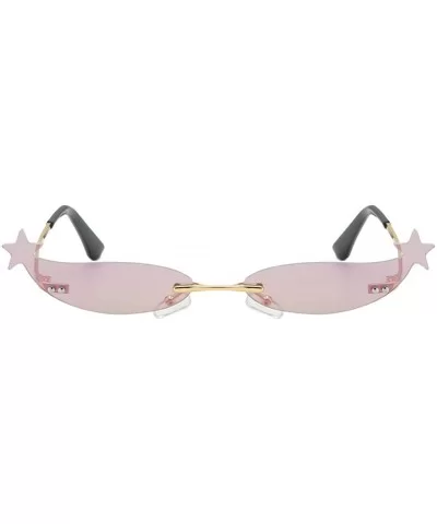 Vintage Small Sunglasses Women Rimless Mirror Lens Cat Eye Sun Glasses for Ladies Party - Purple Mirror - CY18AK2T04X $8.58 R...