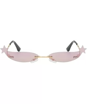 Vintage Small Sunglasses Women Rimless Mirror Lens Cat Eye Sun Glasses for Ladies Party - Purple Mirror - CY18AK2T04X $8.58 R...