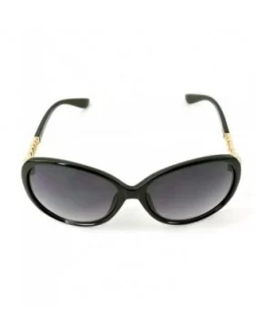 Vintage Thick Oversized Plastic Frame Womens Sunglasses UV 400 - Black W Gold Chain - C018RQM43YO $10.86 Aviator