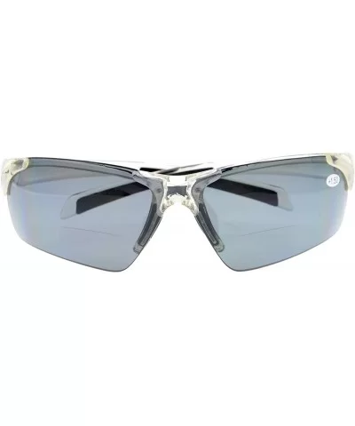 Bifocal Sunglasses with Wrap-Around Sport Design Half Frame for Men and Women - Clear - CP18C3M6W3I $14.59 Sport