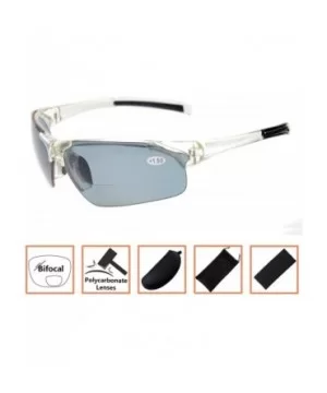 Bifocal Sunglasses with Wrap-Around Sport Design Half Frame for Men and Women - Clear - CP18C3M6W3I $14.59 Sport