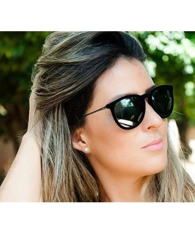 sunglasses for women Men Metal Round Shades Male Sun Glasses Women - C4-blue-mirror - C718WZTORA7 $26.39 Round