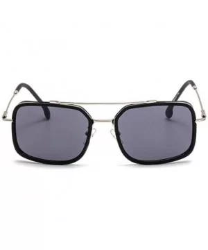 Classic Designer Sunglasses Oversized Vintage - Silver&gray - CI193IMNYG3 $9.02 Square