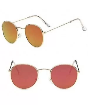 Sunglasses Mirror Classic Glasses Driving - Goldred - C6198MQG2E9 $12.36 Round