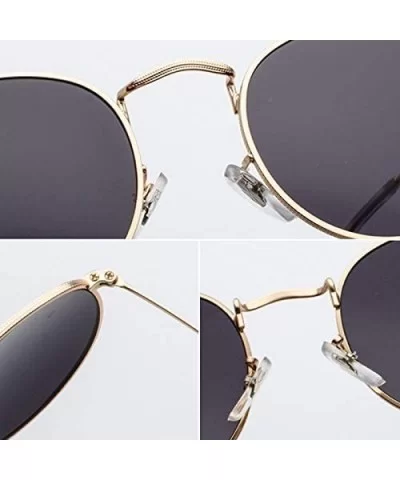 Sunglasses Mirror Classic Glasses Driving - Goldred - C6198MQG2E9 $12.36 Round