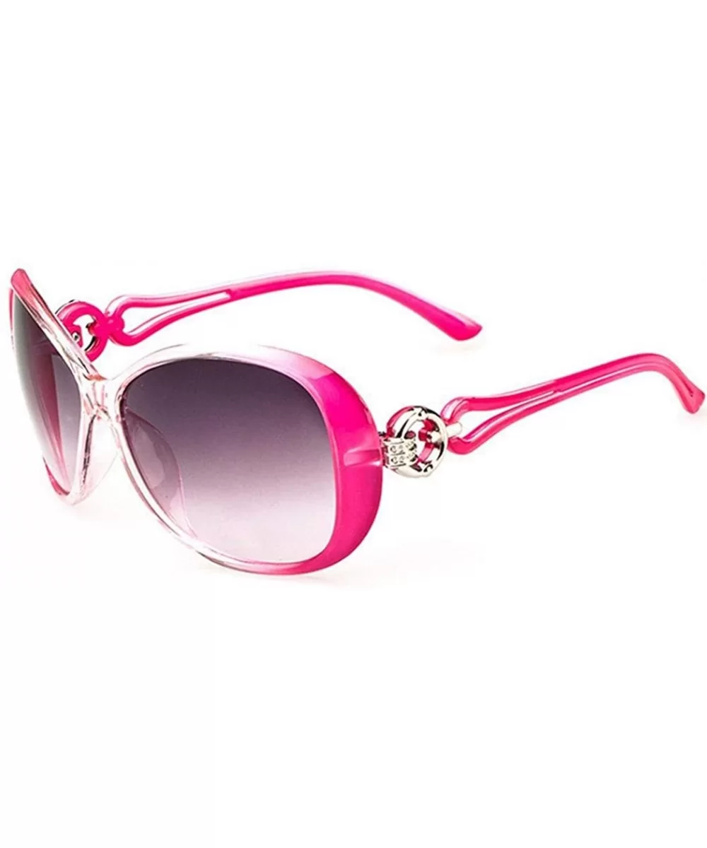 Women Fashion Oval Shape UV400 Framed Sunglasses Sunglasses - Rose Red - C419877OTWH $13.00 Oval