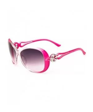 Women Fashion Oval Shape UV400 Framed Sunglasses Sunglasses - Rose Red - C419877OTWH $13.00 Oval