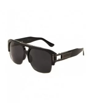 Gazelle B-Boy Square Metal & Plastic Retro Aviator Sunglasses - Black & Gunmetal Frame - CV18E635DRU $8.90 Aviator