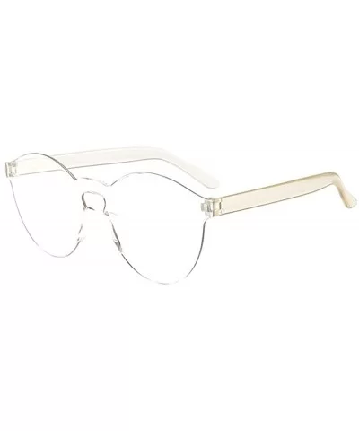 Women Men Fashion Clear Retro Sunglasses Outdoor Frameless Eyewear Glasses - Clear - CN190OKCGK9 $7.09 Oversized