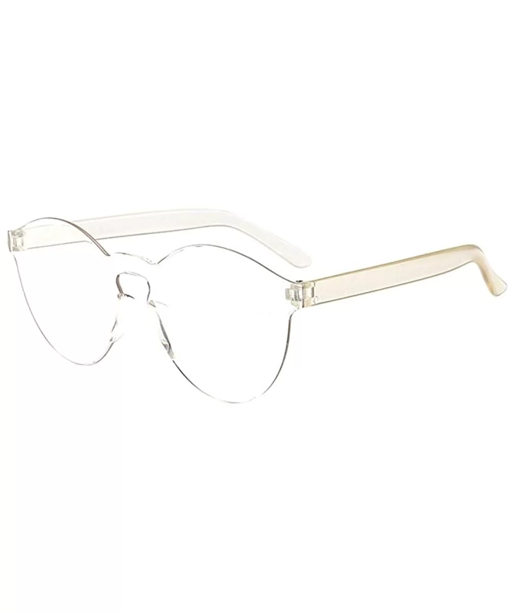 Women Men Fashion Clear Retro Sunglasses Outdoor Frameless Eyewear Glasses - Clear - CN190OKCGK9 $7.09 Oversized