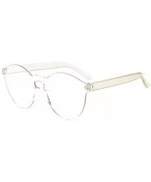 Women Men Fashion Clear Retro Sunglasses Outdoor Frameless Eyewear Glasses - Clear - CN190OKCGK9 $7.09 Oversized