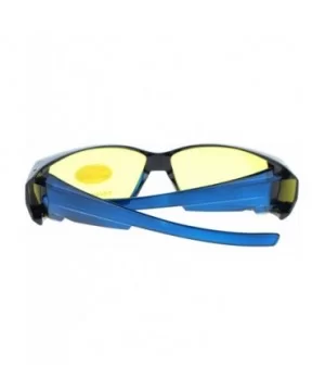 Womens Fit Over Glasses Polarized Yellow Lens Rhinestone Sunglasses - Blue - CJ1880MT7DE $10.05 Rectangular