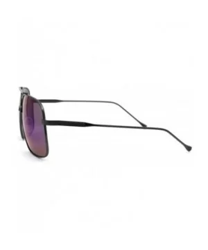 Air Force Mirrored Mens Metal Large Rectangular Pilot Sunglasses - Gunmetal Teal - CI12O4X8QSC $10.55 Rectangular