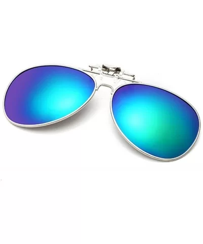 Clip On Flip Up Sunglass for Glasses-UV400 Polarized Mirrored Eyeglass for Myopi Lens-Aviator Style Sunglass - H1 - CT1855G2T...