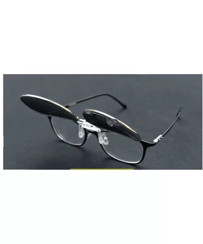 Clip On Flip Up Sunglass for Glasses-UV400 Polarized Mirrored Eyeglass for Myopi Lens-Aviator Style Sunglass - H1 - CT1855G2T...