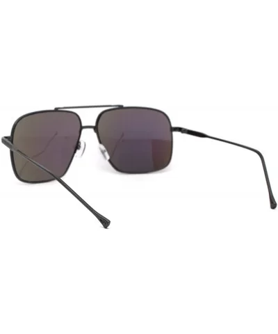 Air Force Mirrored Mens Metal Large Rectangular Pilot Sunglasses - Gunmetal Teal - CI12O4X8QSC $10.55 Rectangular