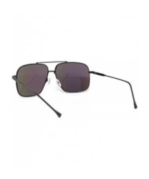 Air Force Mirrored Mens Metal Large Rectangular Pilot Sunglasses - Gunmetal Teal - CI12O4X8QSC $10.55 Rectangular