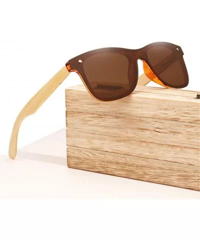 Bamboo Sunglasses Wood Polarized Glasses Sunglasses Wooden Sun Glasses - Green Bamboo - CD194O5YYNE $25.78 Rimless