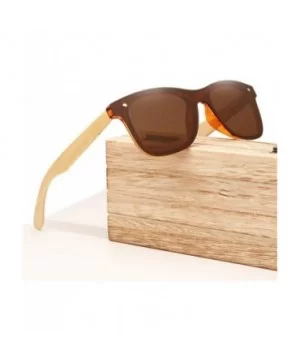 Bamboo Sunglasses Wood Polarized Glasses Sunglasses Wooden Sun Glasses - Green Bamboo - CD194O5YYNE $25.78 Rimless