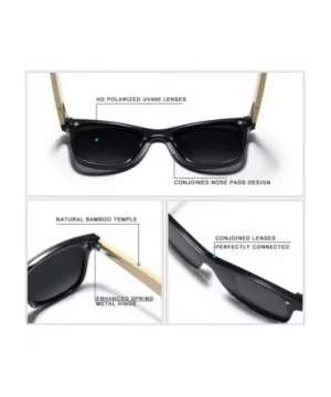 Bamboo Sunglasses Wood Polarized Glasses Sunglasses Wooden Sun Glasses - Green Bamboo - CD194O5YYNE $25.78 Rimless