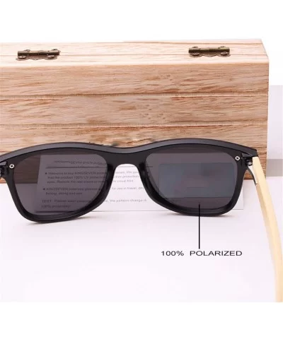 Bamboo Sunglasses Wood Polarized Glasses Sunglasses Wooden Sun Glasses - Green Bamboo - CD194O5YYNE $25.78 Rimless