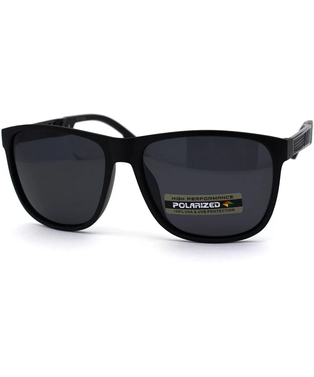 Antiglare Polarized Mens Designer Horn Rim Mod Sunglasses - Matte Black Solid Black - C2196EC9S89 $9.91 Rectangular