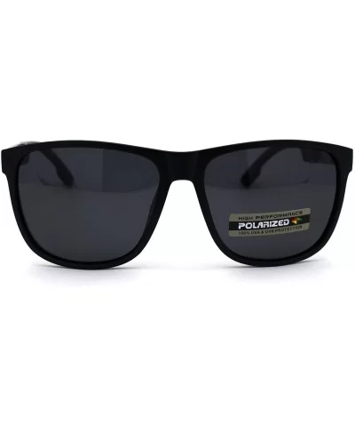 Antiglare Polarized Mens Designer Horn Rim Mod Sunglasses - Matte Black Solid Black - C2196EC9S89 $9.91 Rectangular