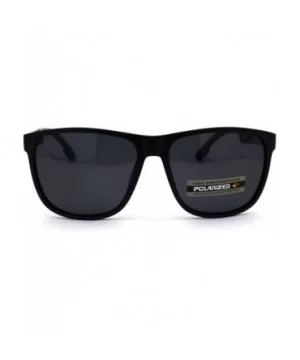 Antiglare Polarized Mens Designer Horn Rim Mod Sunglasses - Matte Black Solid Black - C2196EC9S89 $9.91 Rectangular