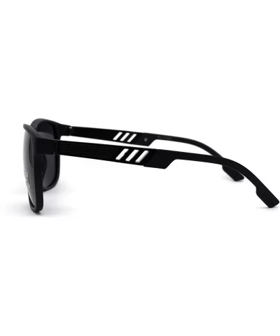 Antiglare Polarized Mens Designer Horn Rim Mod Sunglasses - Matte Black Solid Black - C2196EC9S89 $9.91 Rectangular