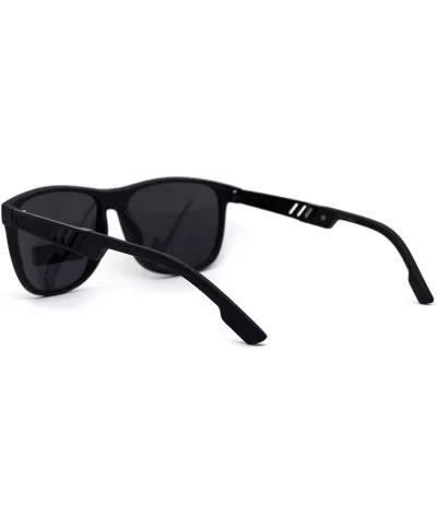 Antiglare Polarized Mens Designer Horn Rim Mod Sunglasses - Matte Black Solid Black - C2196EC9S89 $9.91 Rectangular