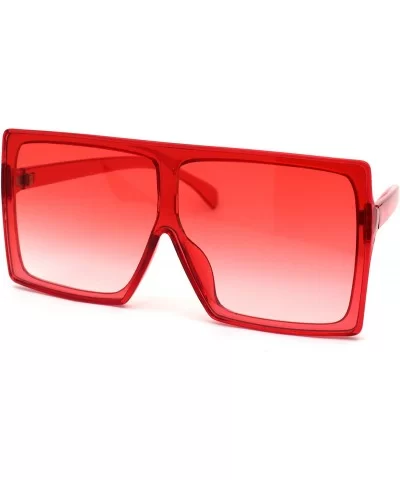 Unique Square Oversize Rectangular Flat Top Mob Sunglasses - Red - C218AH95I73 $7.59 Oversized