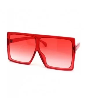 Unique Square Oversize Rectangular Flat Top Mob Sunglasses - Red - C218AH95I73 $7.59 Oversized