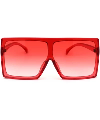 Unique Square Oversize Rectangular Flat Top Mob Sunglasses - Red - C218AH95I73 $7.59 Oversized