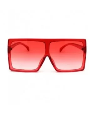 Unique Square Oversize Rectangular Flat Top Mob Sunglasses - Red - C218AH95I73 $7.59 Oversized